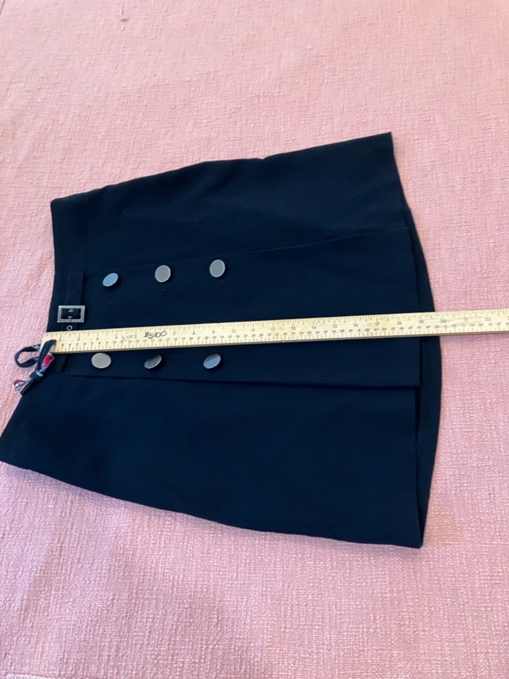 Mexx waist 31.5” Black-Button front A-Line Midi Skirt - Picture 10 of 12